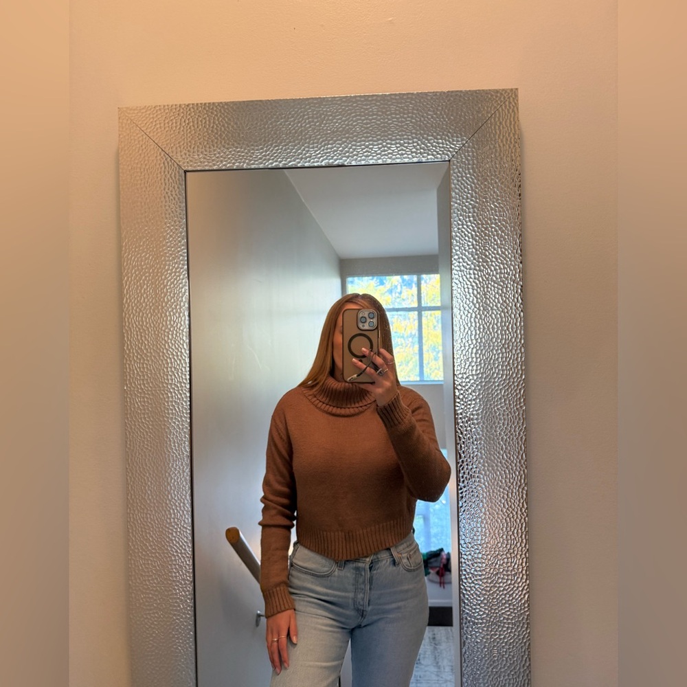 Garage tan turtle neck sweater